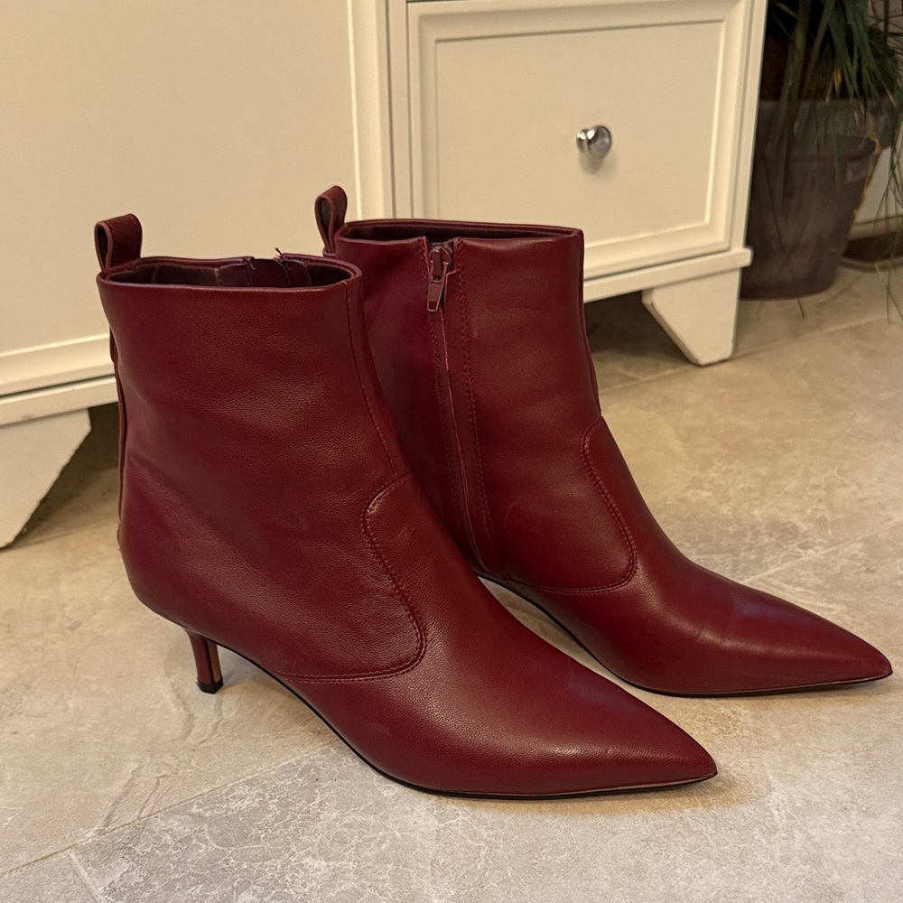 Franco Sarto Deep Red Ankle Booties